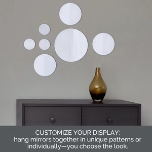 Elements Round Wall-Mount Mirror, Set of 7 - NEW